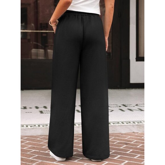 Womens Wide Leg Sweatpants Baggy Lounge Travel Pants Fall Fashion Outfits 2025 W - Picture 4 of 6